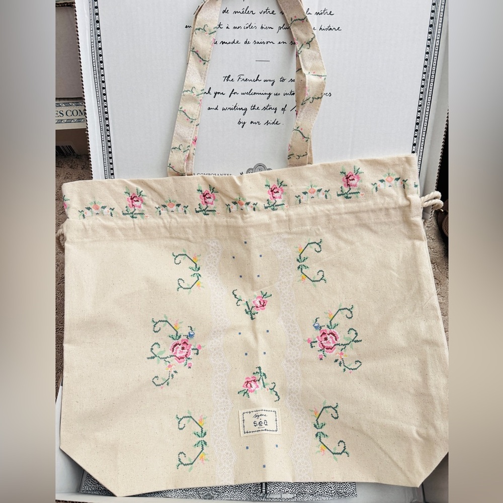 Sezane x Sea NY limited edition tote bag